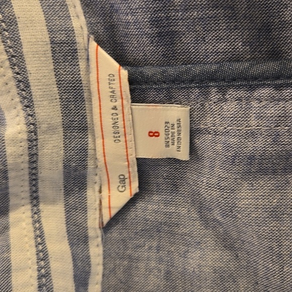 GAP Dark Blue and White Blazer with Classic Stripes And Pockets. 100% Cotton - Picture 5 of 5